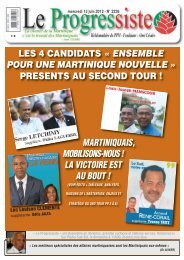 Le Progressiste, n°2226 - PPM – Parti Progressiste Martiniquais