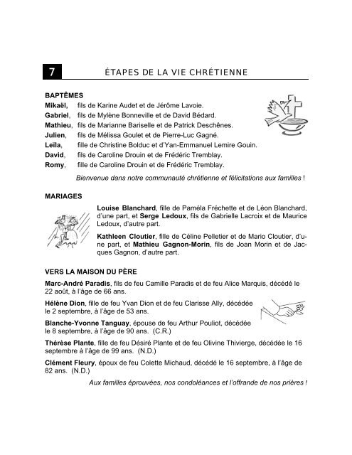 horaire des messes - Paroisse Saint-Joseph-de-Lévis