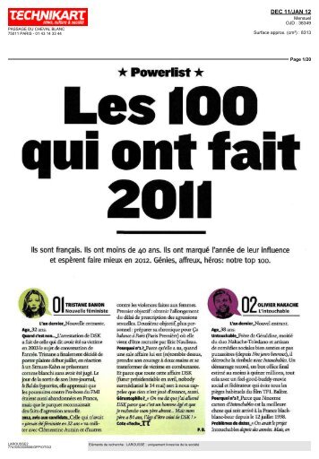 TECHNIKART Les 100 qui ont fait la France en 2011 - Rokhaya Diallo