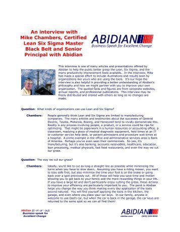 Interview with Mike Chambers - ABIDIAN Business Consultants