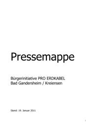 Bürgerinitiative PRO ERDKABEL Bad Gandersheim / Kreiensen