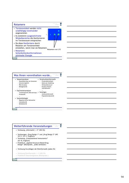 Bioinformatik für Biochemiker - Applied Bioinformatics Group ...