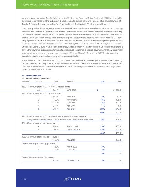 Annual report - About TELUS