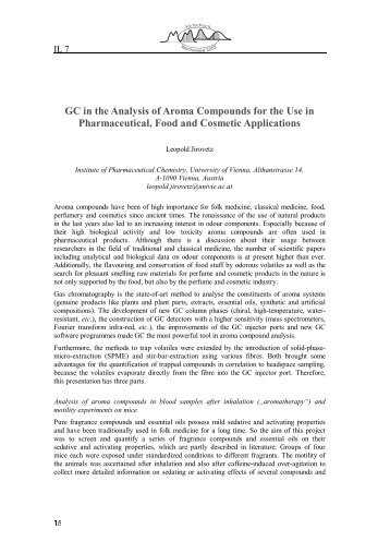 GC in the Analysis of Aroma Compounds for the Use in ...