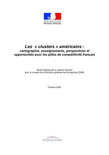 DGE Mission clusters américains Rapport Public - Les pôles de ...