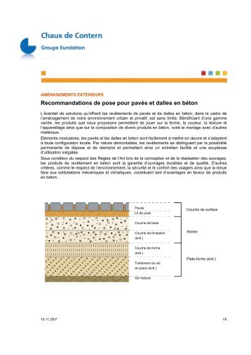 Conseils de pose - Chaux de Contern
