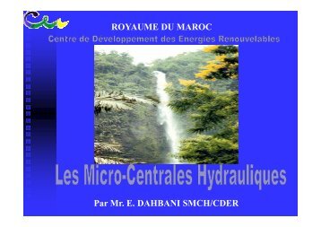 Microcentrales hydroélectriques au Maroc - RIAED