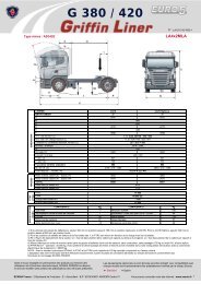 Fiche technique G 380 / 420 LA4x2MLA Griffin Liner - Scania