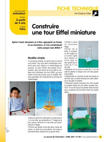 construire une tour eiffel miniature - La Classe