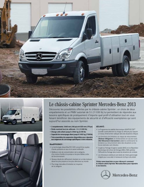 Le châssis-cabine Sprinter Mercedes-Benz 2013