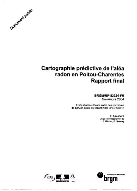 Cartographie prédictive de l'aléa radon en ... - InfoTerre - BRGM