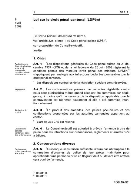 Loi sur le droit pénal cantonal (LDPén)