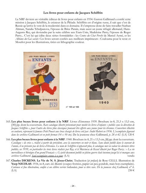 Catalogue 71 - Gallimard Cent ans d'édition - Librairie Henri Vignes