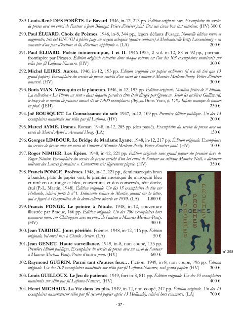 Catalogue 71 - Gallimard Cent ans d'édition - Librairie Henri Vignes