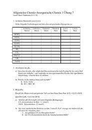 Allgemeine Chemie-Anorganische Chemie 1 Übung 7