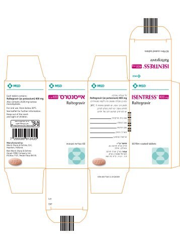 Isentress 400mg 60TAB CA Con