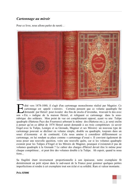 Catalogue Jules Verne Collection hetzel - PSW Livres Anciens