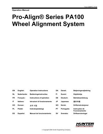 Pro-Align® Series PA100 Wheel Alignment System