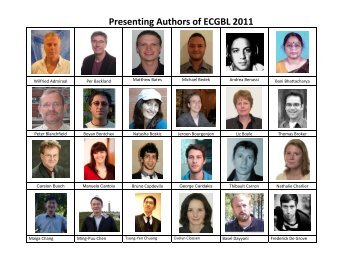 Presenting Authors of ECGBL 2011 - Academic Conferences