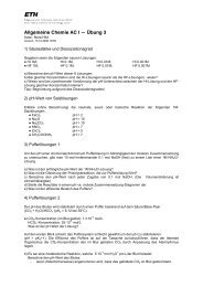 Allgemeine Chemie AC I — Übung 3