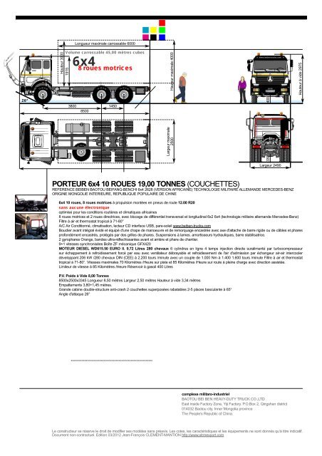 PORTEUR 6x4 10 ROUES 19,00 TONNES ... - xTRM ExPORT