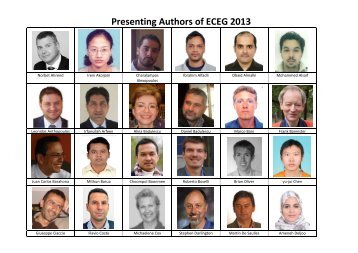 Presenting Authors of ECEG 2013 - Academic Conferences