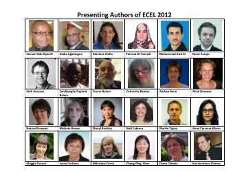 Presenting Authors of ECEL 2012 - Academic Conferences Limited