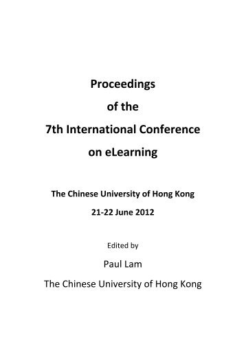 Proceedings of the 7th International Conference on eLearning
