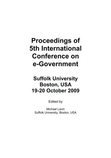 Proceedings of 5th International Conference on e-Government