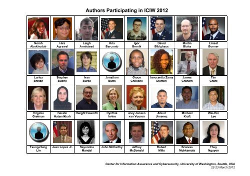 Authors Participating in ICIW 2012 - Academic Conferences Limited