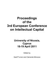 Proceedings of the 3rd European Conference on Intellectual Capital