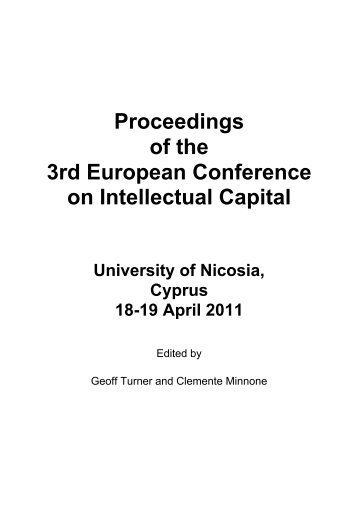 Proceedings of the 3rd European Conference on Intellectual Capital