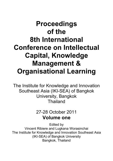 Proceedings of the 8th International Conference on Intellectual ...