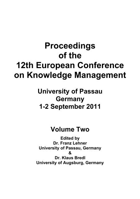 Proceedings of the 12th European Conference on Knowledge ...