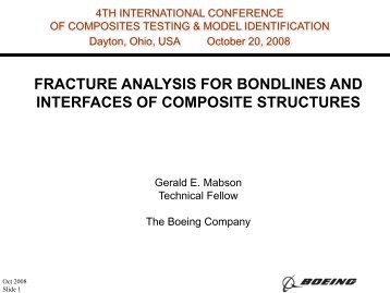 fracture analysis for bondlines and interfaces of composite