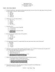 CHEMISTRY 123-01 Practice exam #2 – answer key ... - Amazon S3