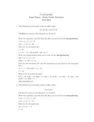 Cryptography Final Exam - Study Guide Solutions Fall 2010 - Regis