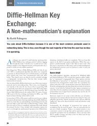 Diffie-Hellman Key Exchange: A Non-mathematician's ... - Regis
