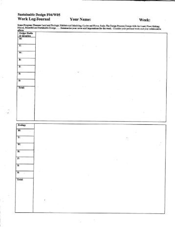 weekly work log template