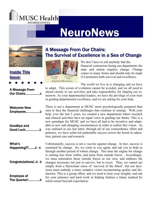 Neurosciences Newsletter: NeuroNews! - Academicdepartments Musc