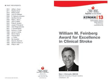 William M. Feinberg Award for Excellence in Clinical Stroke