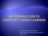 An Introduction to Community-based learning - Academics