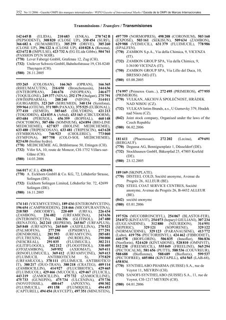 Wipo gazette
