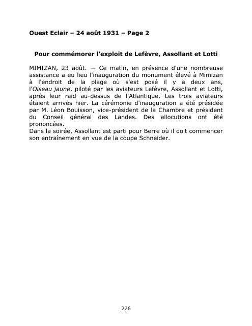 La Saga ASSOLLANT-LEFEVRE - Site personnel de François ...
