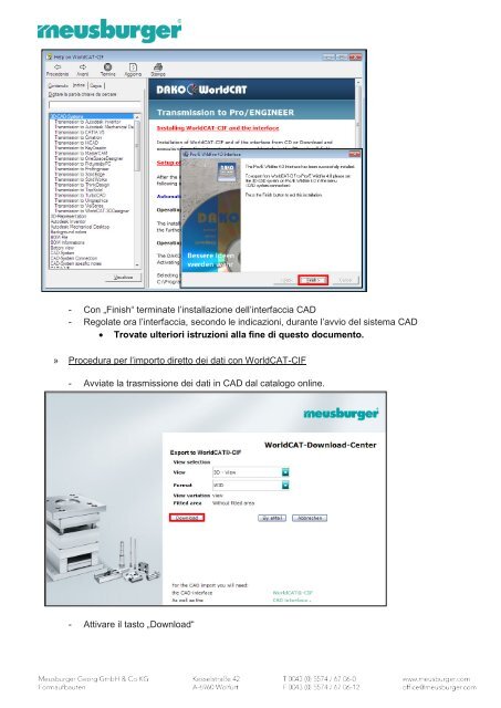 Online Catalogue and CAD Export with DAKO I