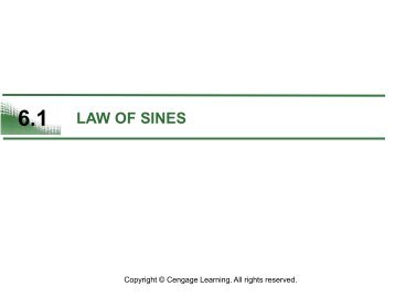 6.1 LAW OF SINES - Utep