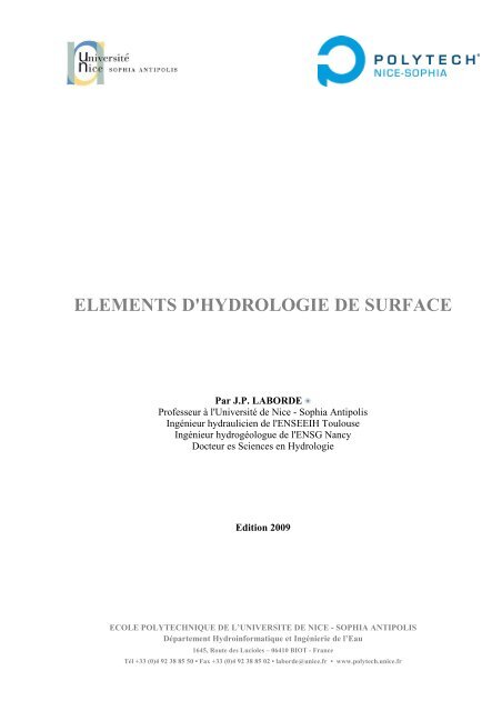 Eléments Dhydrologie De Surface - 