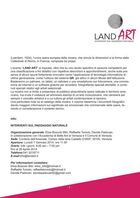 Land_Art-Elisa Boscolo Bibi-Raffaella Toniolo-Davide ...