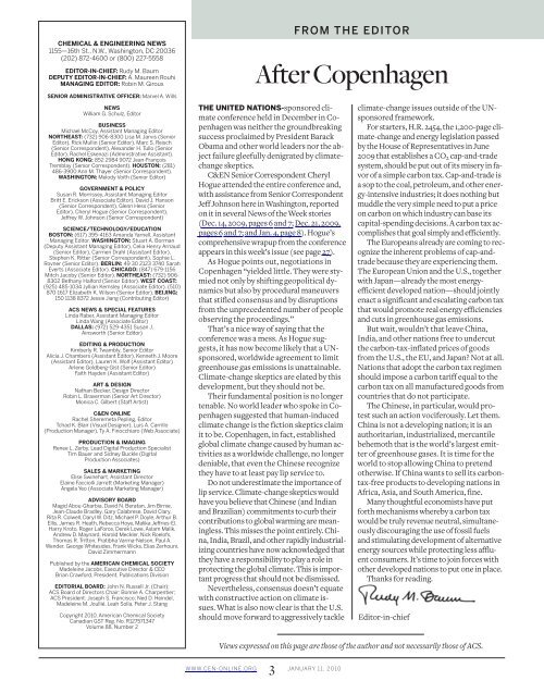 Chemical & Engineering News Digital Edition - January 11, 2010