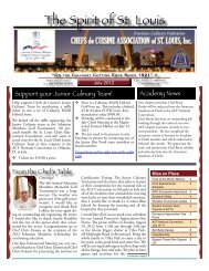 2012-07 July Newsletter - Chefs de Cuisine Association of St Louis